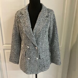 Double Breasted Black and White Jacket